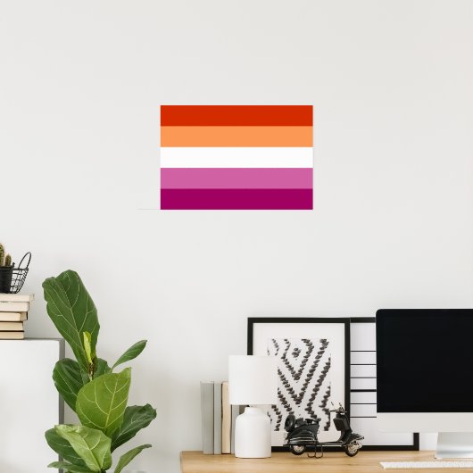 Lesbische Pride vlag Poster (Thuiskantoor)