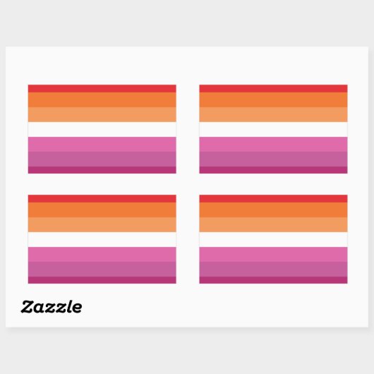 Lesbische Pride-vlag Rechthoekige Sticker (Vel)