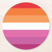 Lesbische Pride-vlag Ronde Kartonnen Onderzetter (Voorkant)
