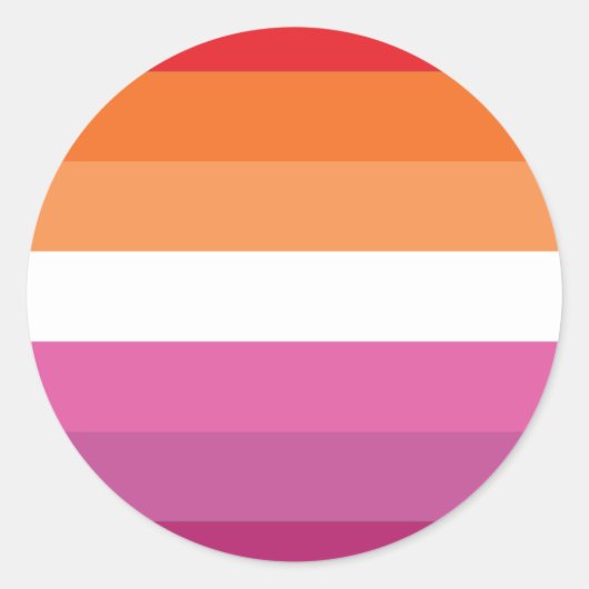 Lesbische Pride-vlag Ronde Sticker (Voorkant)