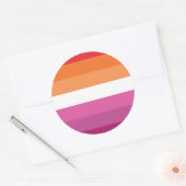 Lesbische Pride-vlag Ronde Sticker (Envelop)