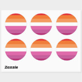 Lesbische Pride-vlag Ronde Sticker (Vel)