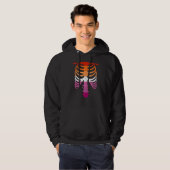Lesbische Pride Vlag Skelet Lesbisch Hoodie (Voorkant volledig)