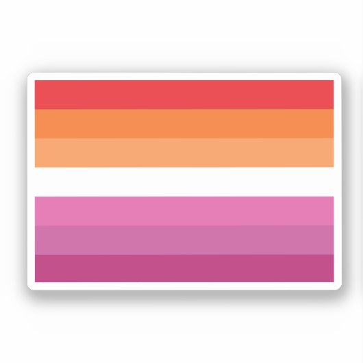 Lesbische Pride-vlag Sticker (Voorkant)