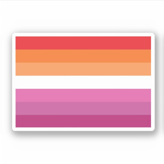 Lesbische Pride-vlag Sticker (Voorkant)