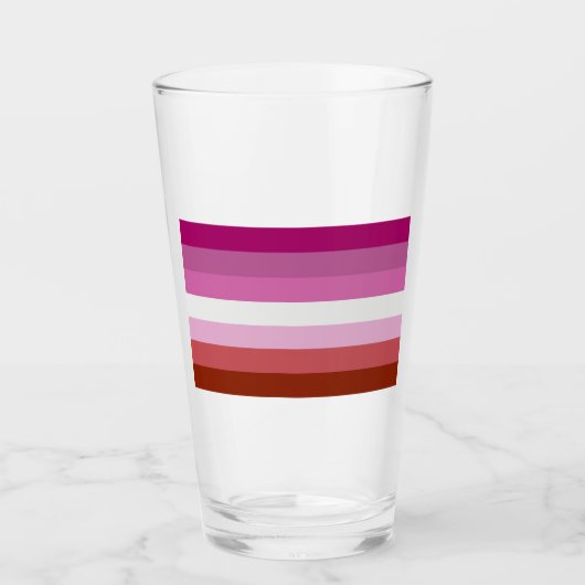 Lesbische Pride-vlag strepen Glas (Voorkant)