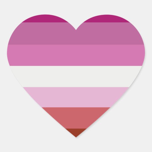 Lesbische Pride-vlag strepen Hart Sticker (Voorkant)