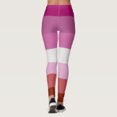 Lesbische Pride-vlag strepen Leggings (Achterkant)