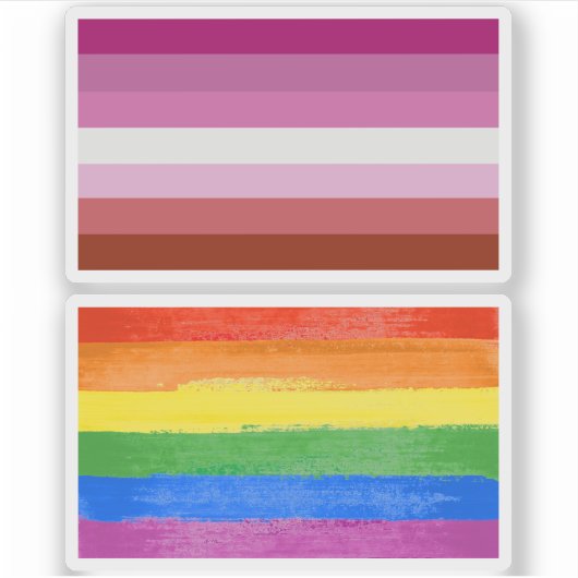 Lesbische Pride-vlag strepen Sticker (Voorkant)