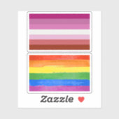 Lesbische Pride-vlag strepen Sticker (Vel)