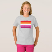 Lesbische Pride-vlag T-shirt (Voorkant volledig)