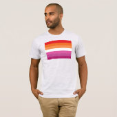 Lesbische Pride-vlag T-shirt (Voorkant volledig)
