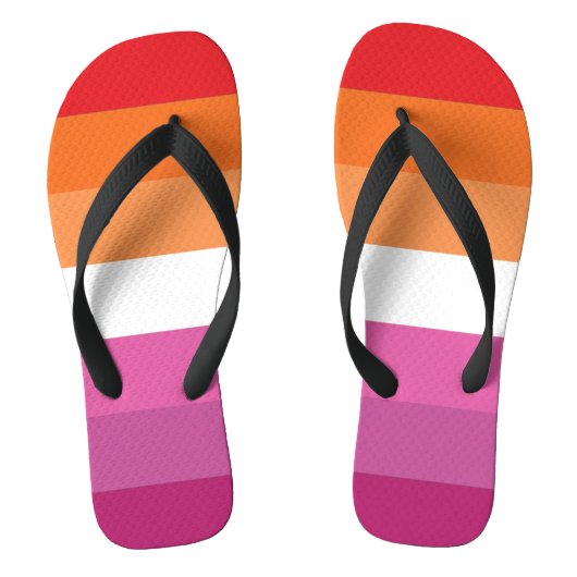 Lesbische Pride-vlag Teenslippers (Voetbed)