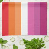 Lesbische Pride-vlag Theedoek (Gevouwen)