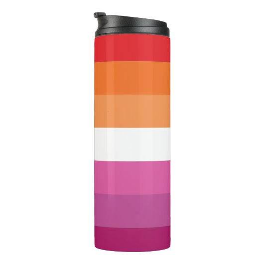 Lesbische Pride-vlag Thermosbeker (Geroteerd rechts)