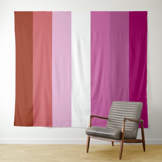 Lesbische Pride Vlag Verticaal Wandkleed (In Situ (horizontaal))