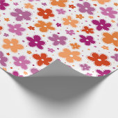 Lesbische Pride Vlaggenbloemen Doodle Roze Rood Si Cadeaupapier (Hoek)