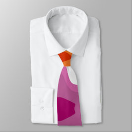 Lesbische Pride Vlaggenverf Swirl Art Stropdas