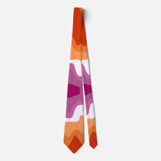 Lesbische Pride Vlaggenverf Swirl Art Stropdas (Voorkant)