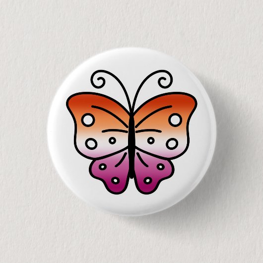 Lesbische Pride Vlinder Speld Badge Ronde Button 3,2 Cm (Voorkant)