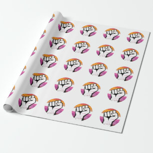 Lesbische Pride Vuist Cirkelprint Cadeaupapier