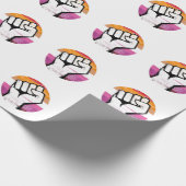 Lesbische Pride Vuist Cirkelprint Cadeaupapier (Hoek)