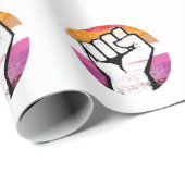 Lesbische Pride Vuist Cirkelprint Cadeaupapier (Rol Hoek)