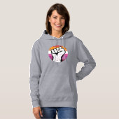 Lesbische Pride Vuist Cirkelprint Hoodie (Voorkant volledig)