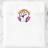 Lesbische Pride Vuist Cirkelprint Ronde Sticker (Tas)