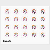 Lesbische Pride Vuist Cirkelprint Ronde Sticker (Vel)