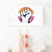 Lesbische Pride Vuist Cirkelprint Spandoek (Insitu)