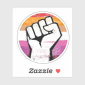 Lesbische Pride Vuist Cirkelprint Sticker (Vel)