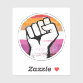 Lesbische Pride Vuist Cirkelprint Sticker (Vel)