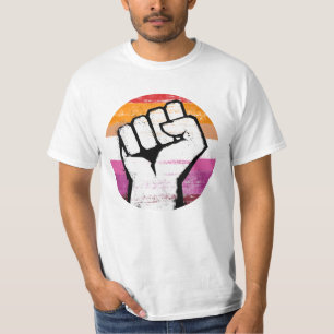 Lesbische Pride Vuist Cirkelprint T-shirt