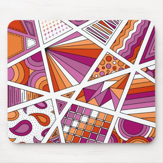 Lesbische Pride Zen Doodle Abstract Modern Roze Muismat (Voorkant)