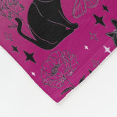 Lesbische Pride Zwarte Kat - Mystieke Heks Fleece Deken (Hoek)