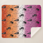 Lesbische Pride Zwarte Kat - Mystieke Heks Sherpa Deken (Voorkant (horizontaal))