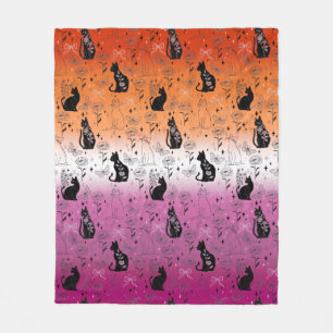 Lesbische Pride Zwarte Kat - Mystieke Hekserij Fleece Deken