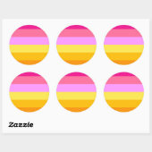Lesbische Pridevlag (dageraad) Ronde Sticker (Vel)