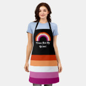 Lesbische pridevlag en regenboog met aangepaste te schort (Gedragen)