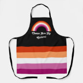 Lesbische pridevlag en regenboog met aangepaste te schort (Voorkant)