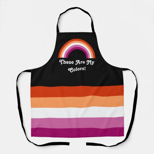 Lesbische pridevlag en regenboog met aangepaste te schort (Voorkant)