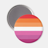 Lesbische Pridevlag (Zonsondergang) Magneet (Voorkant / Achterkant)