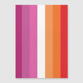 Lesbische Pridevlag (Zonsondergang) Magnetische Uitnodiging (Voorkant)