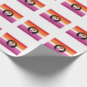 Lesbische protestvlag cadeaupapier (Hoek)