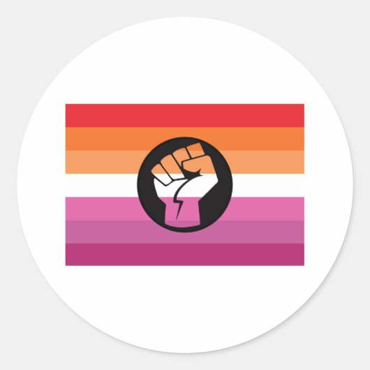 Lesbische protestvlag ronde sticker (Voorkant)