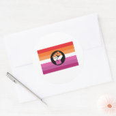 Lesbische protestvlag ronde sticker (Envelop)