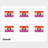 Lesbische protestvlag ronde sticker (Vel)