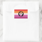Lesbische protestvlag ronde sticker (Tas)