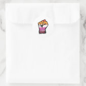 Lesbische protestvuist ronde sticker (Tas)